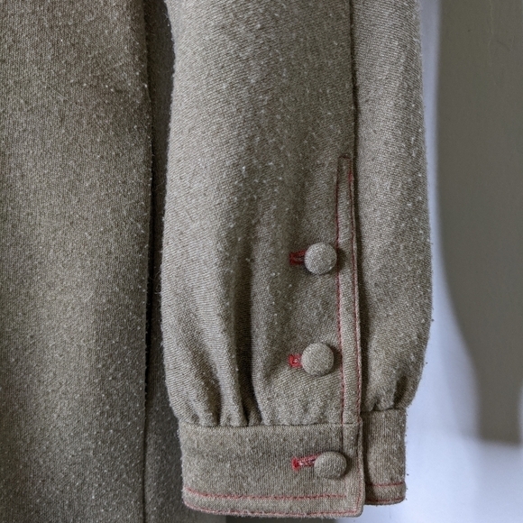 ✨3/$15 Vintage Umba for Parnes Feinstein tan dress 14 - Picture 3 of 7